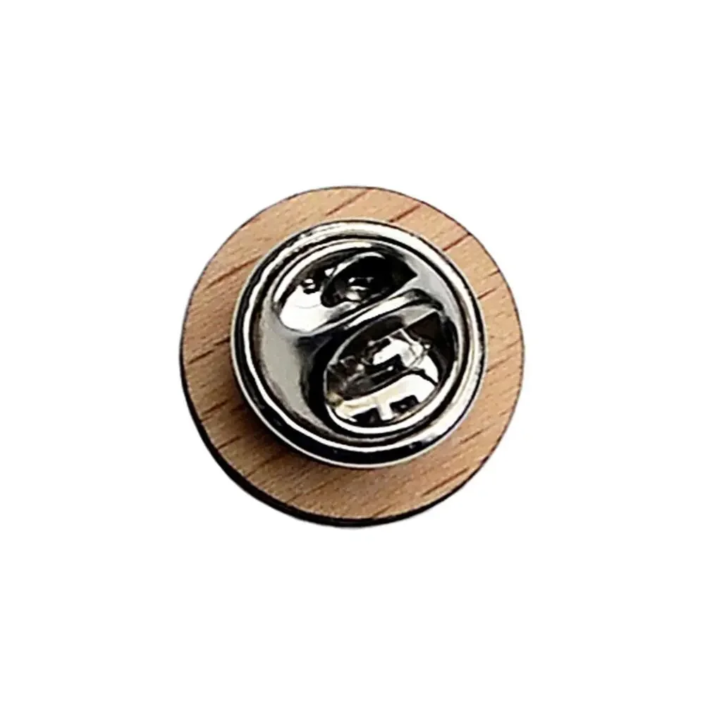 Wavy Lines Wood Lapel Pin